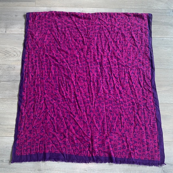 Marc Jacobs Signature Scarf Pink/Purple - Picture 3 of 4